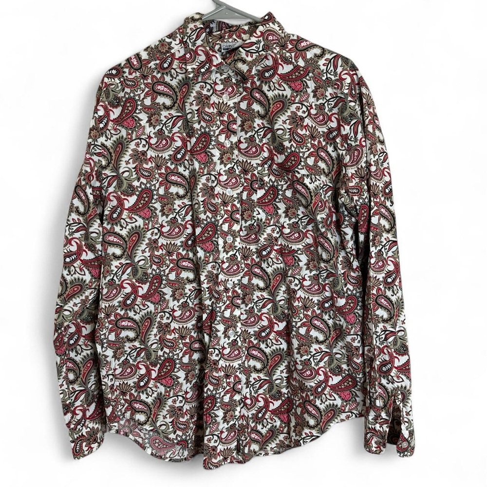 Cabin Creek Men's Paisley Shirt in Red and White